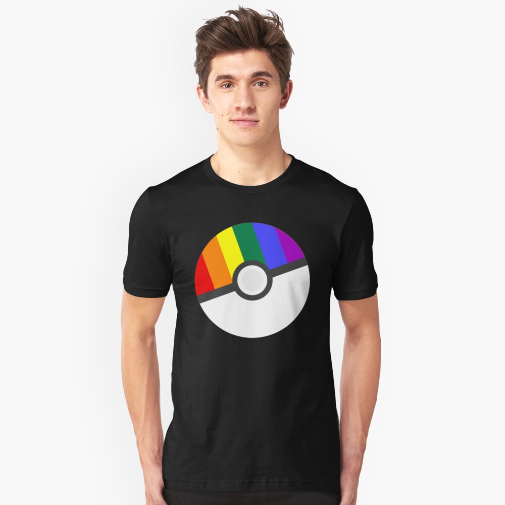 Pokemon "Prideball" LGBT Pokeball Shirt / Hoodie / etc Slim Fit T-Shirt