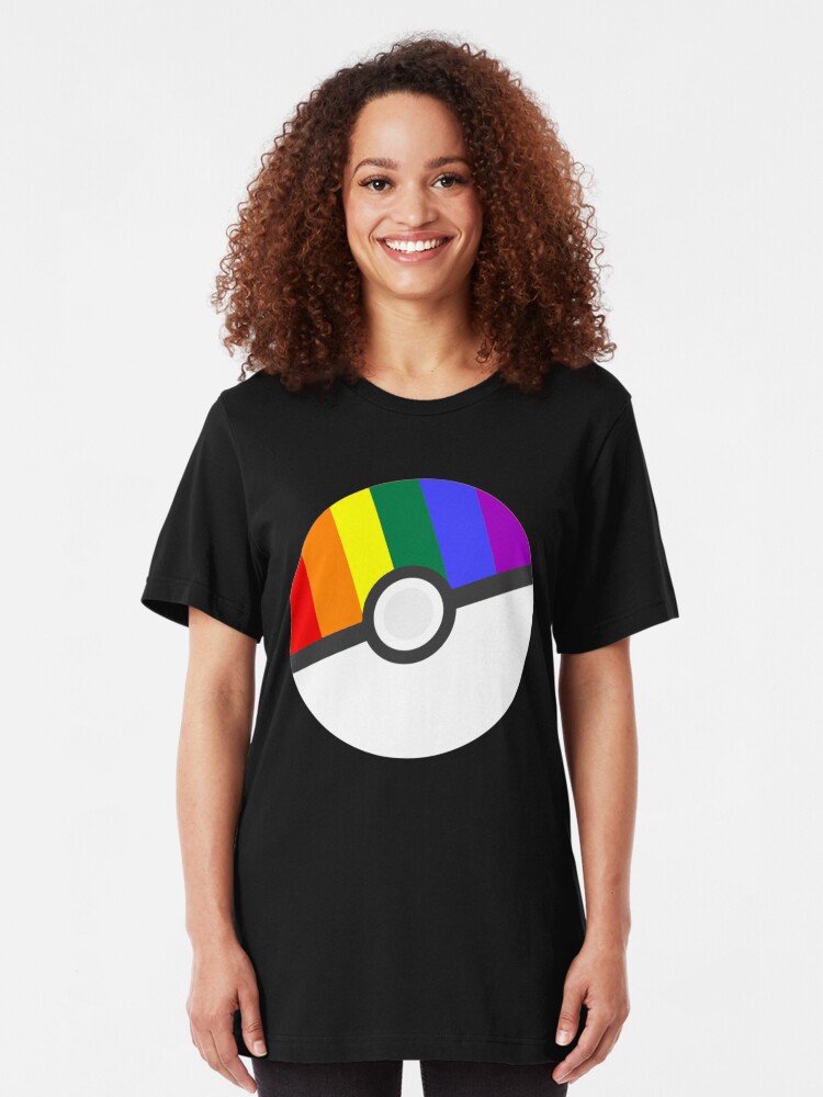 Alternative Ansicht von Pokemon "Prideball" LGBT Pokeball Shirt / Hoodie / etc Slim Fit T-Shirt