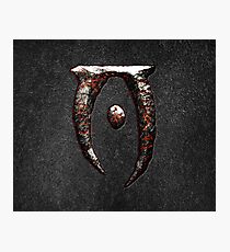 Oblivion Logo - Metal and Fire Embossed in Granite Photographic Print