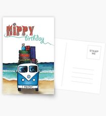 Hippy birthday card Postcards