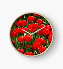 Red tulips Clock