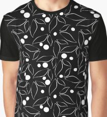 Polka Dots and Leaves Pattern Graphic T-Shirt