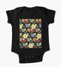 Flower Pattern One Piece - Short Sleeve