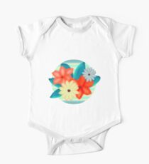 Painted Floral Arrangement One Piece - Short Sleeve