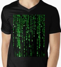 Matrix Binary Code Men's V-Neck T-Shirt