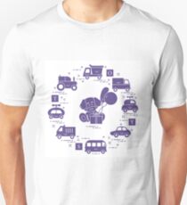 Baby cars, cubes, puppy, gift, balloons. Unisex T-Shirt