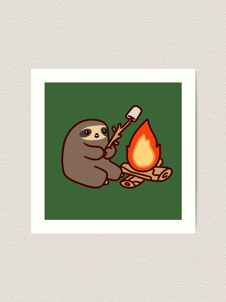 Alternate view of Campfire Sloth Art Print