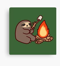 Campfire Sloth Canvas Print