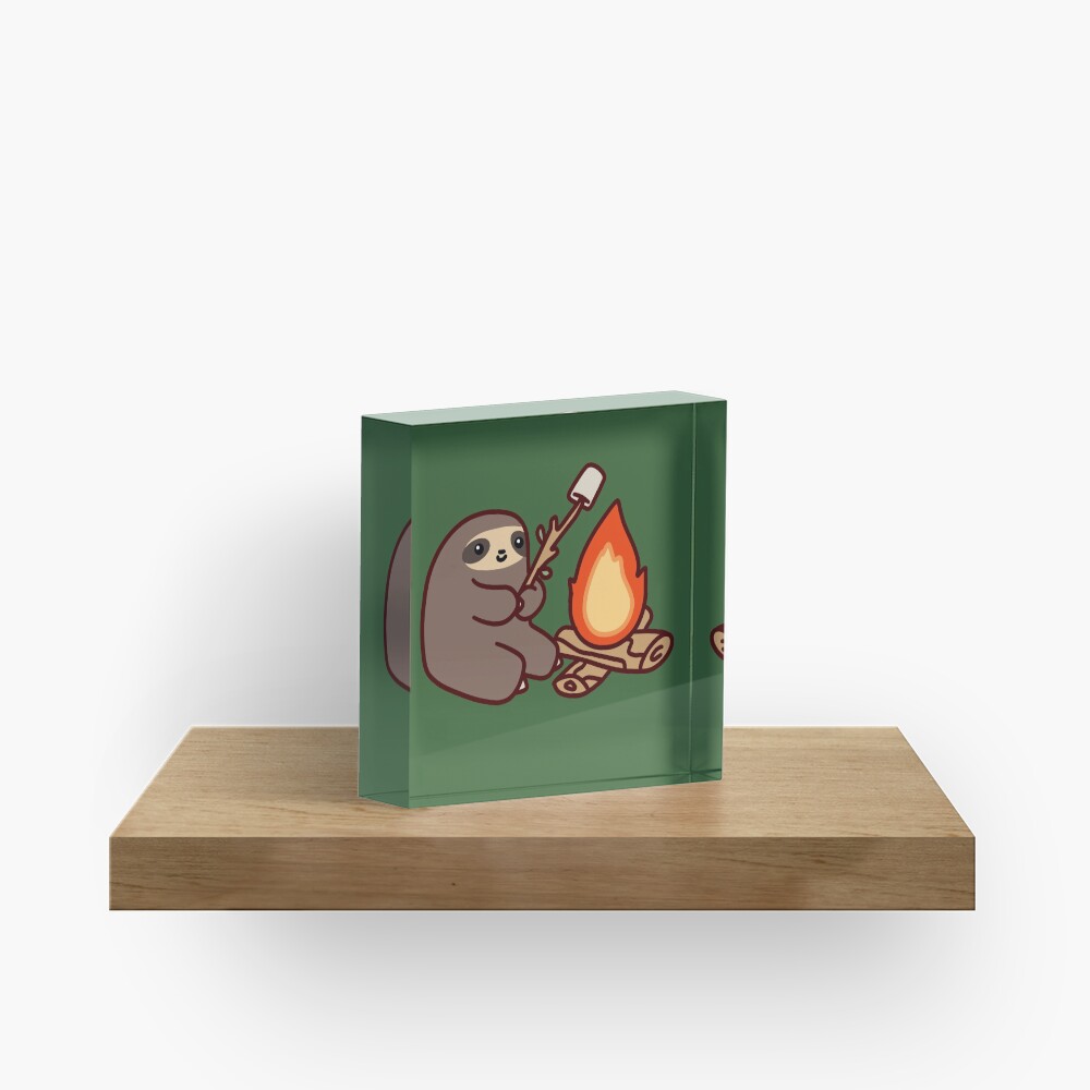 Campfire Sloth Acrylic Block