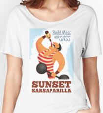 Build Mass with Sass - Sunset Sarsaparilla Poster (Fallout New Vegas) Women's Relaxed Fit T-Shirt