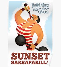 Build Mass mit Sass - Sonnenuntergang Sarsaparilla Poster (Fallout New Vegas) Poster