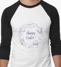 Easter cake, willow, lily,candle,dove,basket,eggs. Men's Baseball ¾ T-Shirt