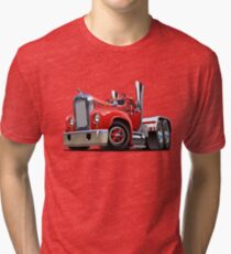 Cartoon retro semi truck Tri-blend T-Shirt
