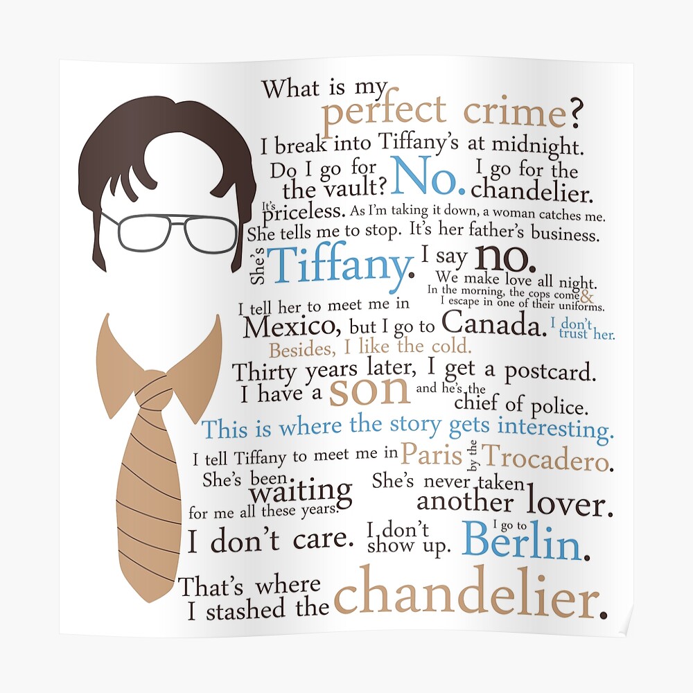 "Dwight's Perfect Crime" Poster by jennifuh | Redbubble