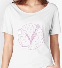 Easter cake, willow branches, bell, bowl, egg. Women's Relaxed Fit T-Shirt