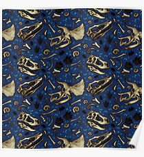 Fossil Bed Pattern - Dinosaurs Poster