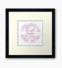 Smoothie and ingredients for making smoothie. Framed Print
