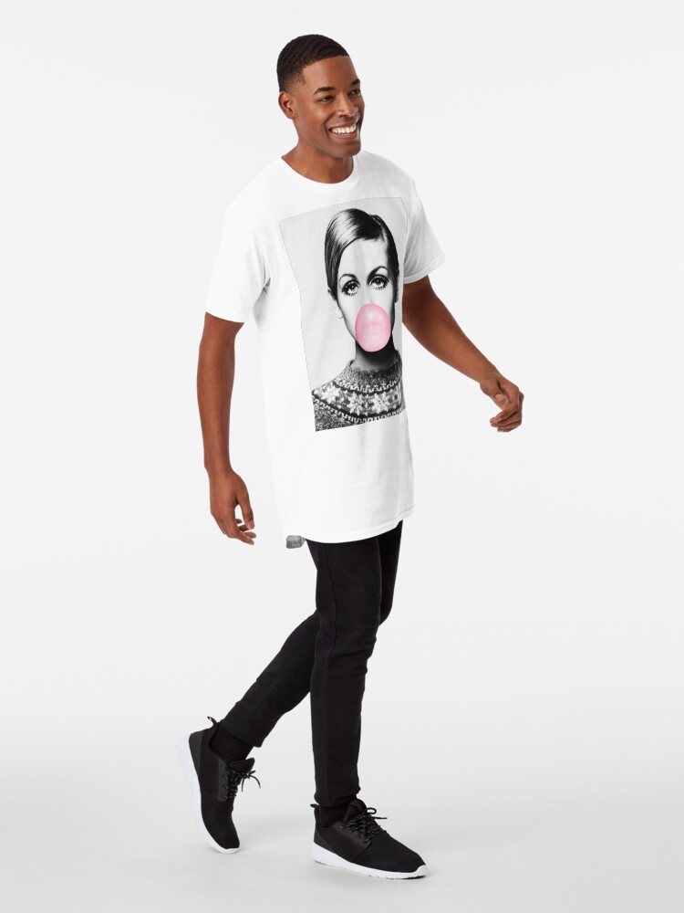 Alternate view of Twiggy print, celebrity, Scandinavian, Nordic, Trendy print, Styled, Scandinavian art, Modern art, Wall art, Print, Minimalistic, Modern Long T-Shirt