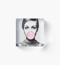 Twiggy Print, Berühmtheit, Skandinavisch, Nordic, Trendy Print, Stil, skandinavische Kunst, Moderne Kunst, Wandkunst, Print, minimalistisch, Modern Acrylblock
