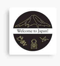 Set of Japan traditional design elements. Canvas Print