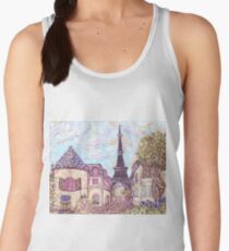Paris Eiffel Tower inspired pointillism landscape by Kristie Hubler Women's Tank Top