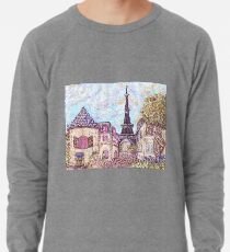 Paris Eiffel Tower inspired pointillism landscape by Kristie Hubler Lightweight Sweatshirt