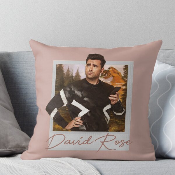 David Rose Polaroid Throw Pillow