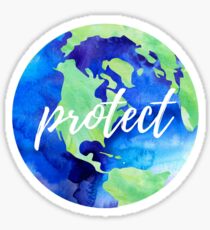 Protect the Earth Watercolor Sticker