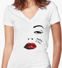 MARILYN MONROE - POO POO PI DOO Women's Fitted V-Neck T-Shirt