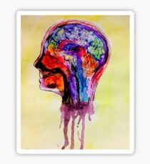 Watercolor Brain Scan Sticker