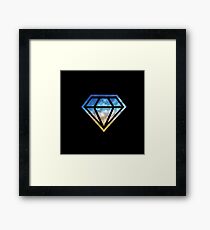 Diamond design with sunset clouds pattern Framed Print