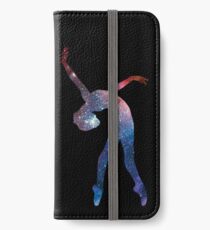 Galaxy ballerina / dancer / gymnast - backbend (galaxy texture) - ballet lover / gymnastics lover / yoga lover iPhone Wallet/Case/Skin