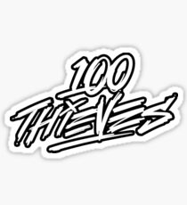 100 Thieves || white and black Sticker