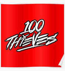 100 Thieves || white and black Poster