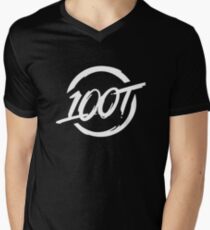 100 Thieves || White Men's V-Neck T-Shirt