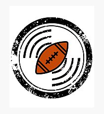Distressed Circular Football Design Photographic Print