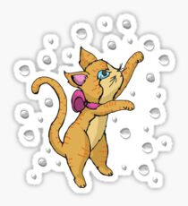 Cat Playing with Bubbles Sticker