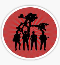 Irish Rock Stars In Black With Red Grey Sunrise Sticker