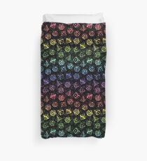 D20 Dice Set Pattern (Rainbow) Duvet Cover