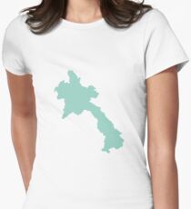 Laos Love in Mint Women's Fitted T-Shirt