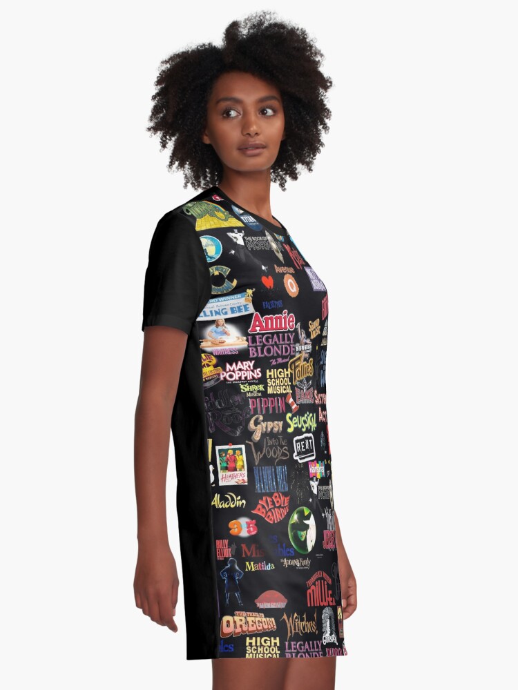 Musical Logos Black Graphic T Shirt Dress By Thatthespian Redbubble