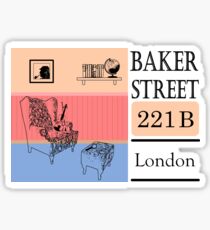 Sherlock Holmes, Baker street 221b Sticker