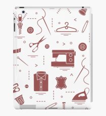 Pattern with tools and accessories for sewing. iPad Case/Skin