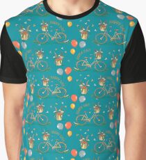 Bicycles on a blue background Graphic T-Shirt