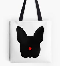 french bulldog red nose heart Tote Bag