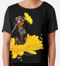 Me and my Flowers - Dachshund Chiffon Top