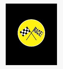Race Day Racing Fan (Yellow) Photographic Print