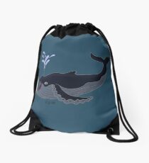A Whale of a Surprise Drawstring Bag