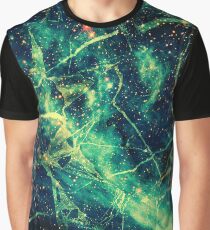 Cool Green Yellow And Black Universe - Space Design Graphic T-Shirt