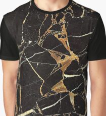 Black And Gold Marble - Cool Stylish Elegant Glamour Design Graphic T-Shirt